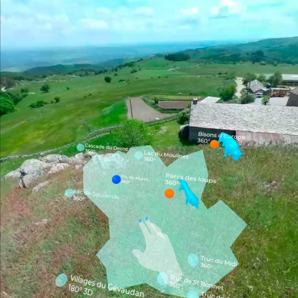 Capture écran application Réalité virtuelle en Lozère